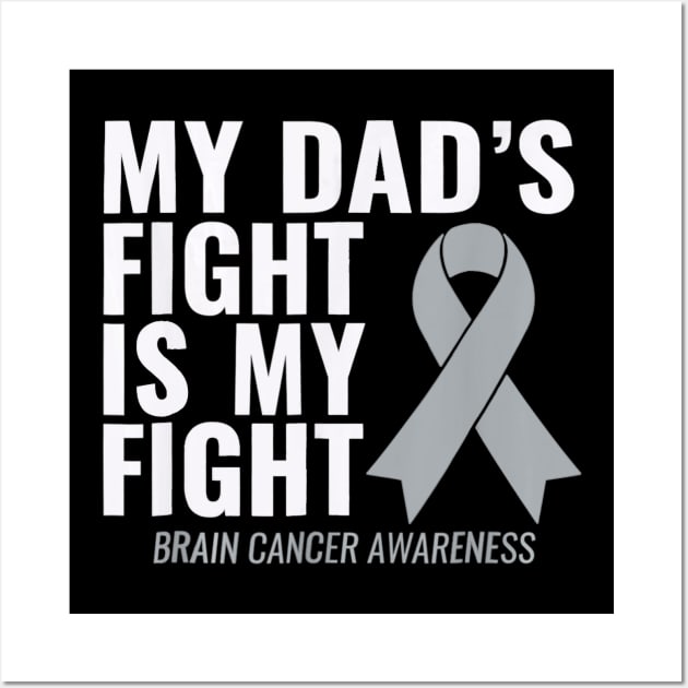 My Dad's Fight is My Fight Brain Cancer Awareness Wall Art by Antoniusvermeu